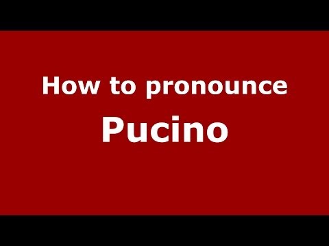 How to pronounce Pucino (Italian/Italy)  - PronounceNames.com