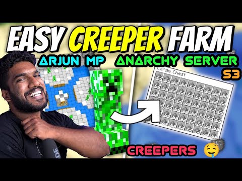"Insane Creeper Farm in Arjun's Anarchy Server S3!" #Minecraft