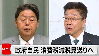 政府・自民党　消費税減税実施しない方向で調整