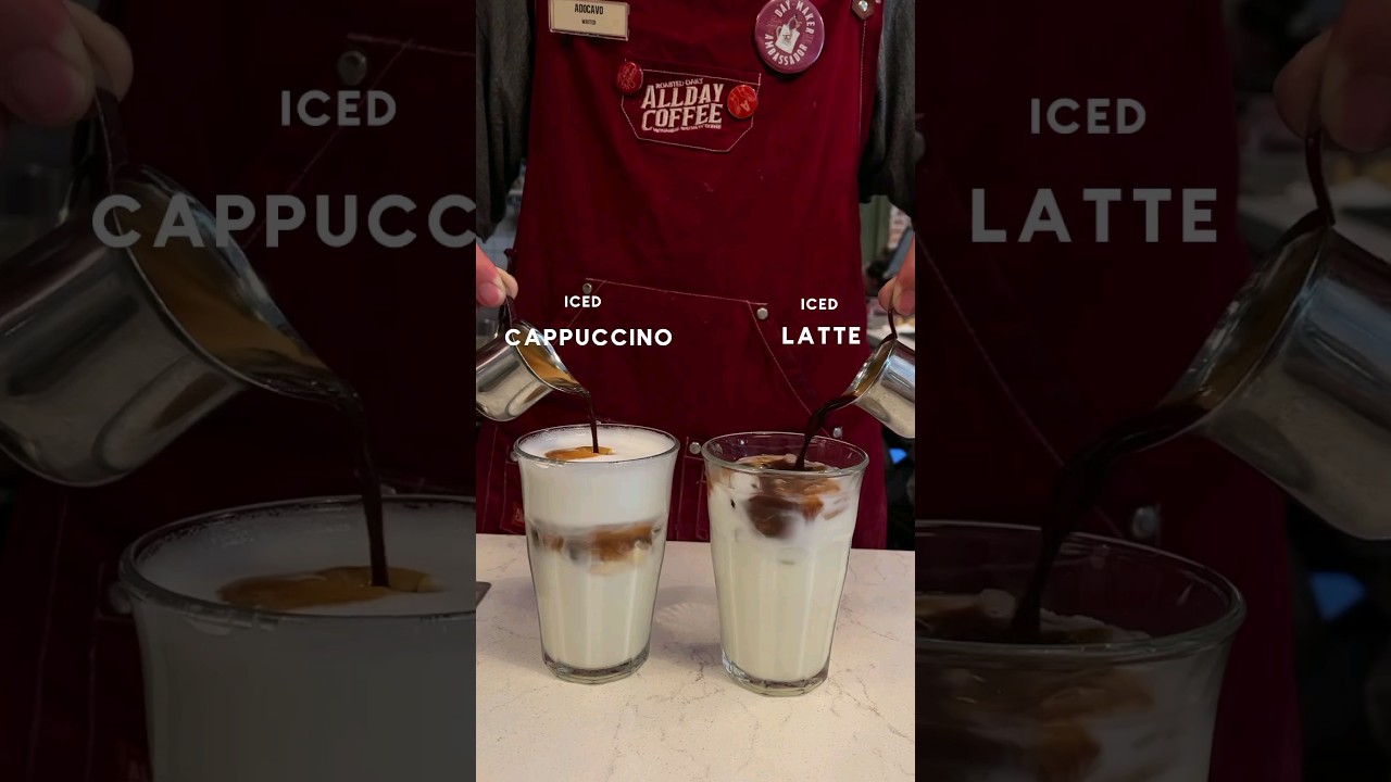 ICED CAPPUCCINO VS ICED LATTE  #coffeebrewing #coffeeholics #coffeemaking #coffeepreparation