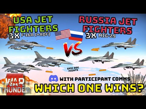 USA VS RUSSIA - F-16A VS MIG-29 JET FIGHTERS - (Epic Air Combat) WHICH ONE WINS? - WAR THUNDER