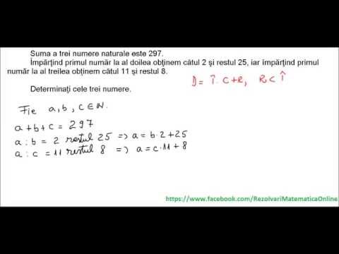 Clasa a V-a - Cap. Numere naturale - ex. 1 - Teorema impartirii cu rest