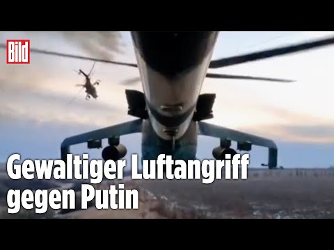 Angriff aus der Luft: Ukrainische Kampfhubschrauber im Tiefflug-Einsatz