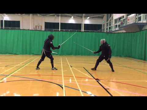 AHF Nick vs Tom rapier & dagger sparring Playback 1/4 speed Recorded 120fps