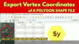 Export Coordinates of Vertices from a Polygon Shapefile using QGIS