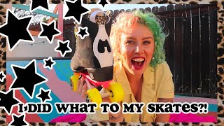 ROLLER SKATE DIY Painting the backstay of Moxi Jack boot roller skates!