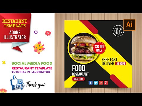 , title : 'Social Media Food Instagram Post Restaurant Template Adobe illustrator - adobe tutorial'