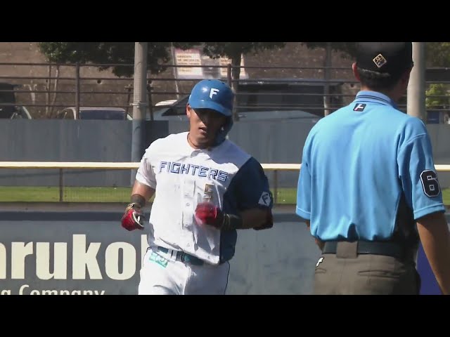 【ファーム】フルスイングで運んだ!! ファイターズ・野村佑希 レフトへの同点ソロHR!!  2024年9月11日 北海道日本ハムファイターズ 対 千葉ロッテマリーンズ