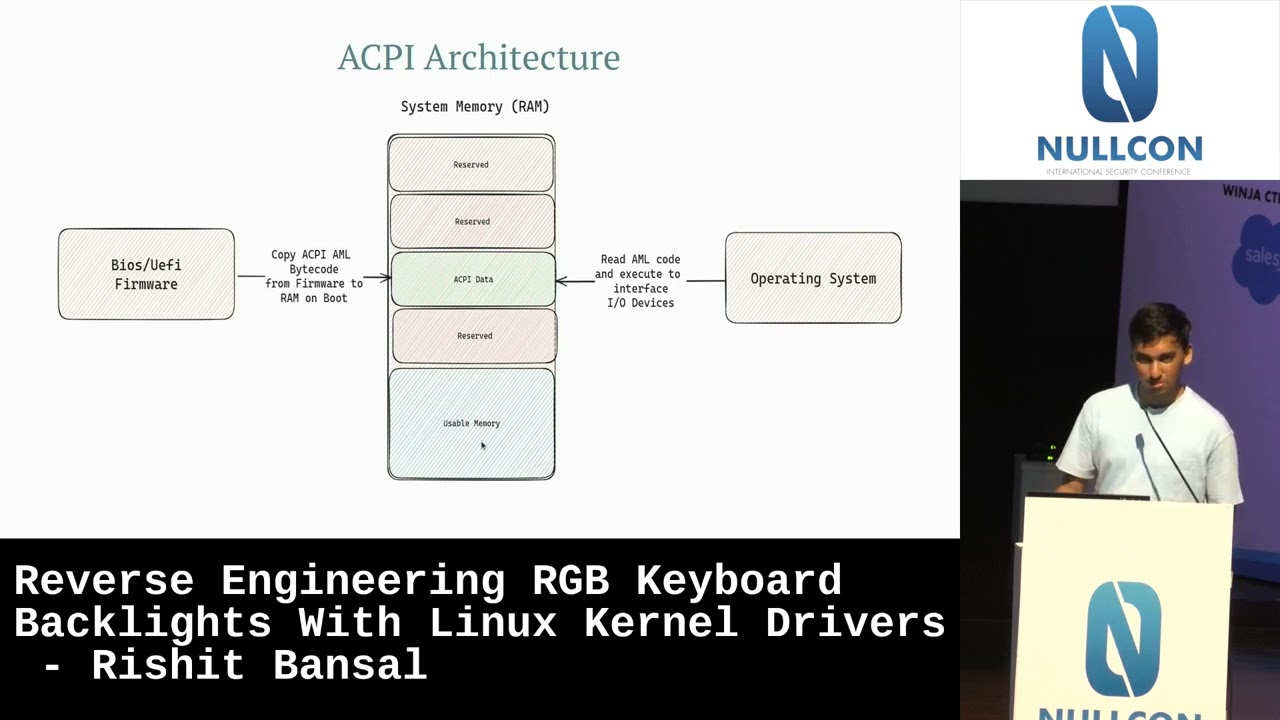 Nullcon Goa 2023 | Reverse Engineering RGB Keyboard Backlights With Linux Kernel Drivers by Rishit