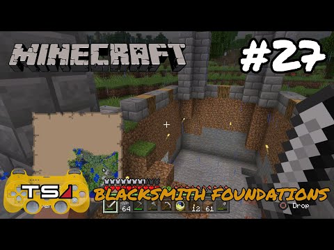 BLACKSMITH FOUNDATIONS!! - MINECRAFT: BUILDING A TOWN #27