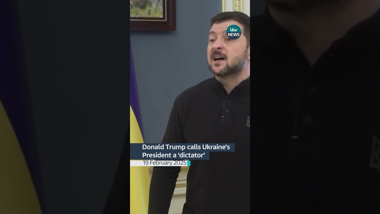 President Trump calls Ukraine’s President Zelenskyy a ‘dictator’ #itvnews