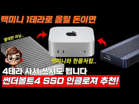 맥미니 맥북 외장 SSD 인클로져 추천 | 같은 비용이면 1TB 비용으로 4TB 더하고 속도도 부족함 없이 해결