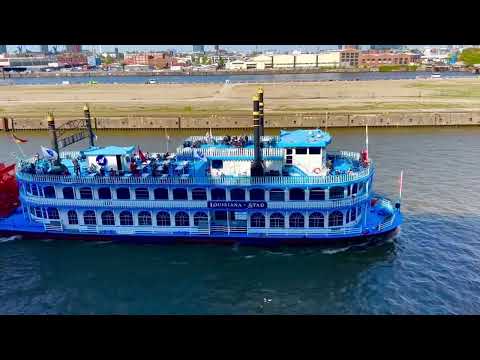 The Louisiana Star Sails by the Enchanted Princess in Hamburg, Germany