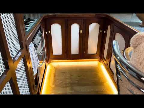 55ft Luxemotor Dutch Barge - saloon & galley with access to  hatches. For sale