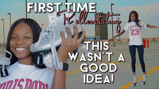 UNBOXING MY ROLLER SKATES + trying to skate for the first time