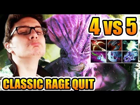 Miracle- Dota 2 [Faceless Void] 4 vs 5 CLASSIC RAGE QUIT