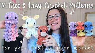 10 FREE AND EASY CROCHET PATTERNS FOR SUMMER MARKETS 🧶☀️🛍️