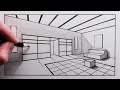 How to Draw a Room in 2 Point Perspective: Step by Step
