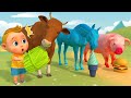 Paint Animals Cow, Pig, Dog, Horse Eating Ice Cream - Funny Zoo Animals Cartoon | Boo Kids Cartoon