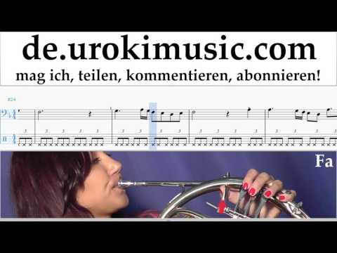 Waldhorn Lernen Schubert - Ave Maria Tabulatur Teil#2 um-b995