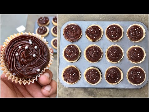 Eggless Chocolate Cupcakes with Chocolate Ganache