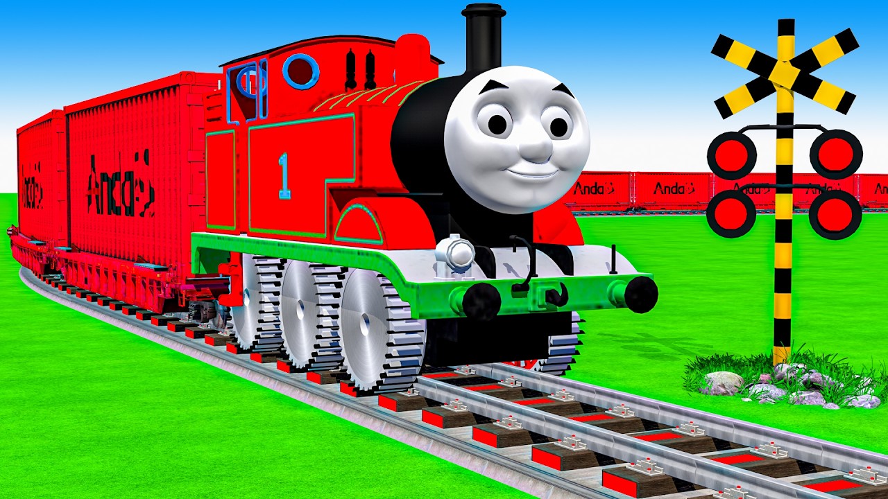 【踏切アニメ】複雑な電車 Trains Climbing Pynamid 2025 🚦 Fumikiri 3D Railroad Crossing Animation #1million