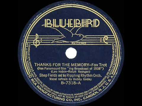 1938 HITS ARCHIVE: Thanks For The Memory - Shep Fields (Bob Goday, vocal)