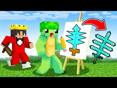 Speedrunner VS Hunter But Whatever You Draw, You Get! - Minecraft
