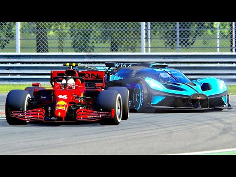Ferrari F1 2021 vs Bugatti Bolide at Monza