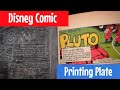 Disney Comic Book Original Printing Plate Fireman Mickey Mouse Pluto Out Of The Collection