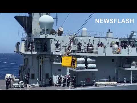 RFA Fort Victoria Sends Ammunition To HMS Richmond