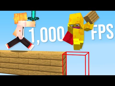 THAT'S WHAT it's like to PLAY at 1,000 FPS in MINECRAFT PvP!!  -Minecraft SkyWars.