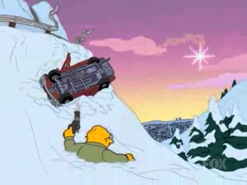 Hans Moleman stuck in snow