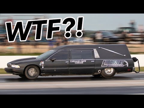 We found a HEARSE at the drag strip..and ITS FAST! Video