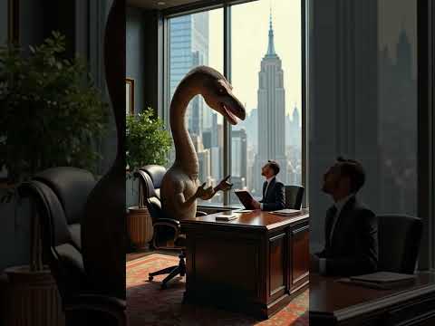🦖💼 DINOSAURS TAKING OVER WALL STREET?! T Rex, Velociraptor, and More in Action! #funny #dinosaur
