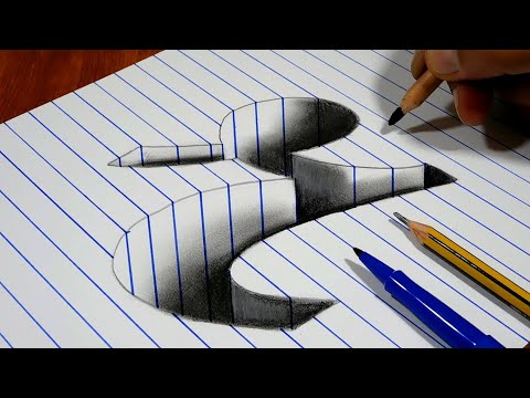 Drawing r Hole in Line Paper   3D Trick Art