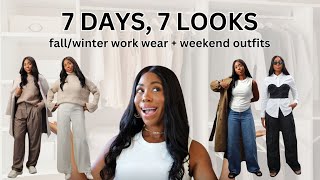 7 DAYS, 7 OUTFITS | Fall Winter Outfits for Work + Weekend | New In Haul