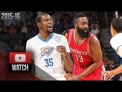 Kevin Durant vs James Harden Duel Highlights (2016.03.22) Thunder vs Rockets - SICK!