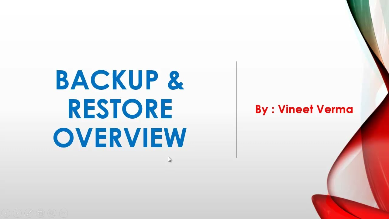 Backup and Restore Overview