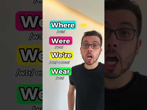 Where, Were, We're, and Wear. Pronunciation tip. #englishhero