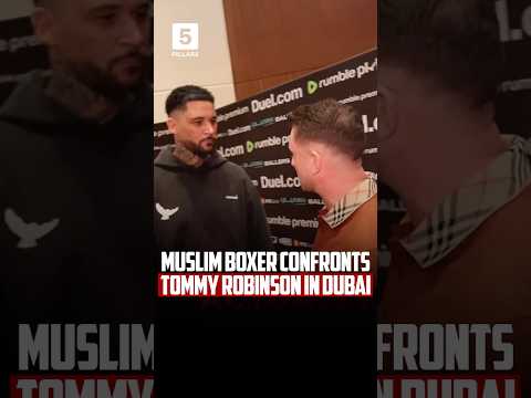 Muslim boxer confronts Tommy Robinson