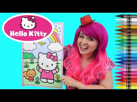 Coloring Hello Kitty GIANT Coloring Book Page Crayola Crayons | COLORING WITH KiMMi THE CLOWN Video