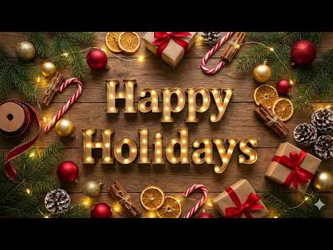 Happy Holidays Festive TV Frame Art | Cozy Christmas Display Background TV Wallpaper Christmas Theme