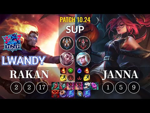 LNG lwandy Rakan vs Janna Sup - KR Patch 10.24