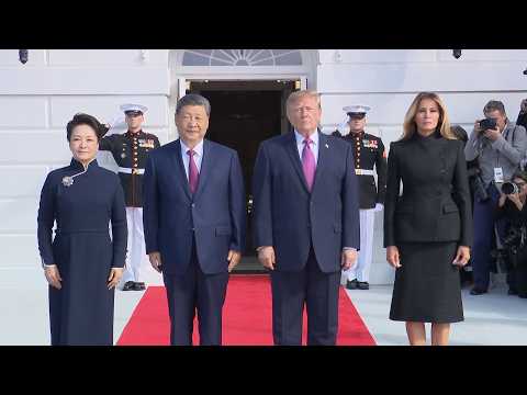 Watch: President Xi and his wife arrive at White House