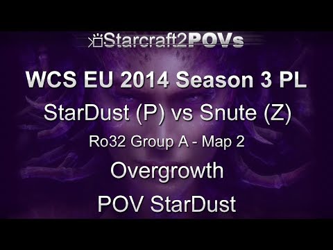 SC2 HotS - WCS EU 2014 S3 PL - StarDust vs Snute - Ro32 Group A - Map 2 - Overgrowth - StarDust