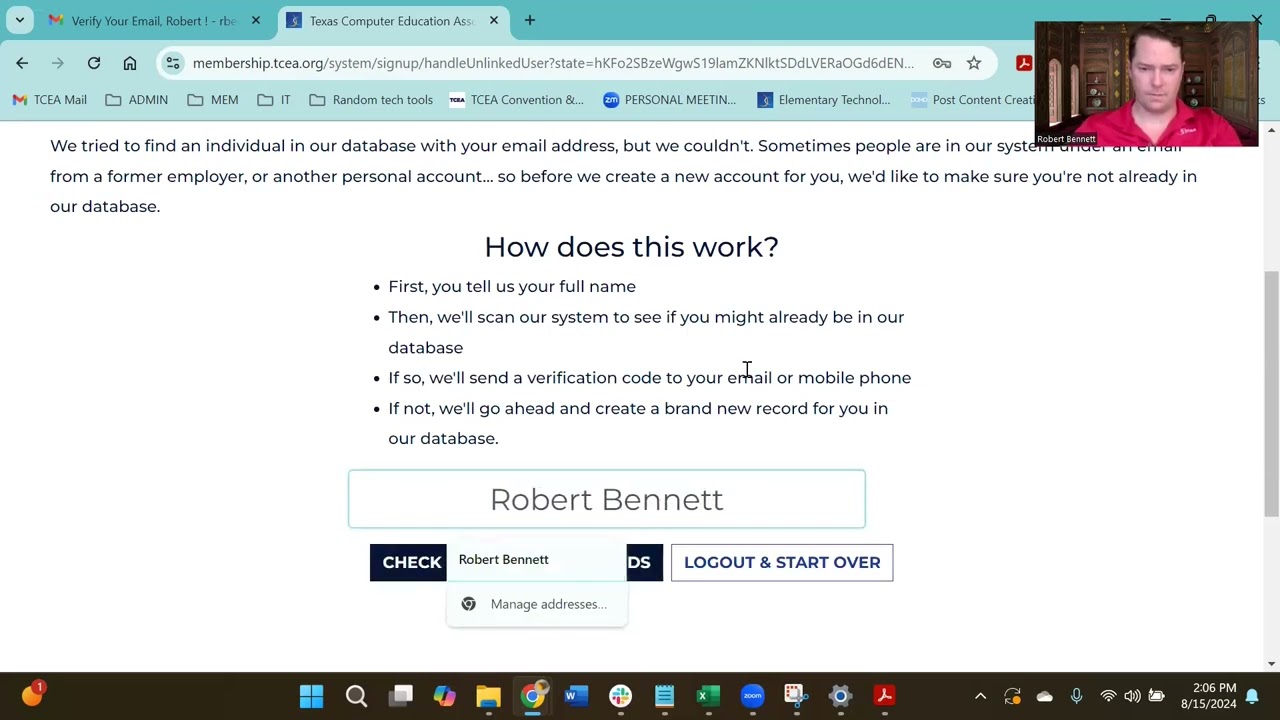 Logging into the new TCEA Account Portal