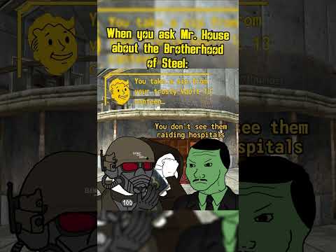When you ask Mr. House about the brotherhood of steel in Fallout new vegas #fallout #memes #shorts