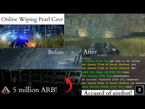 Online Wiping Pearl Cave | 5 million ARB | Accused of aimbot | Ark Unofficial SmallTribes Pvp Center
