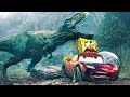 Spongebob And Lightning Mcqueen Escape From T Rex Dinosaur BeamNG Drive Reaction Woa Doodles